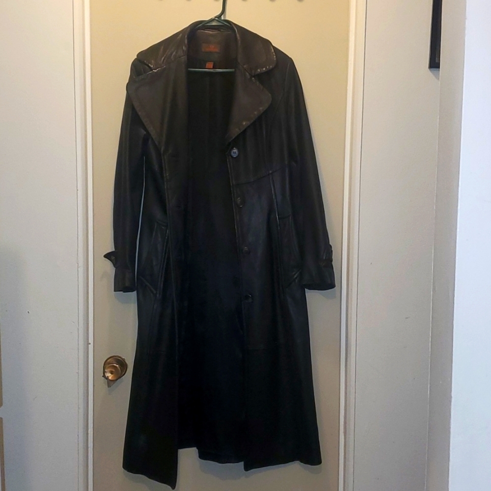 Vintage full length leather jacket